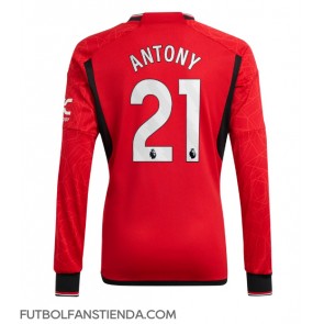 Manchester United Antony #21 Primera Equipación 2023-24 Manga Larga